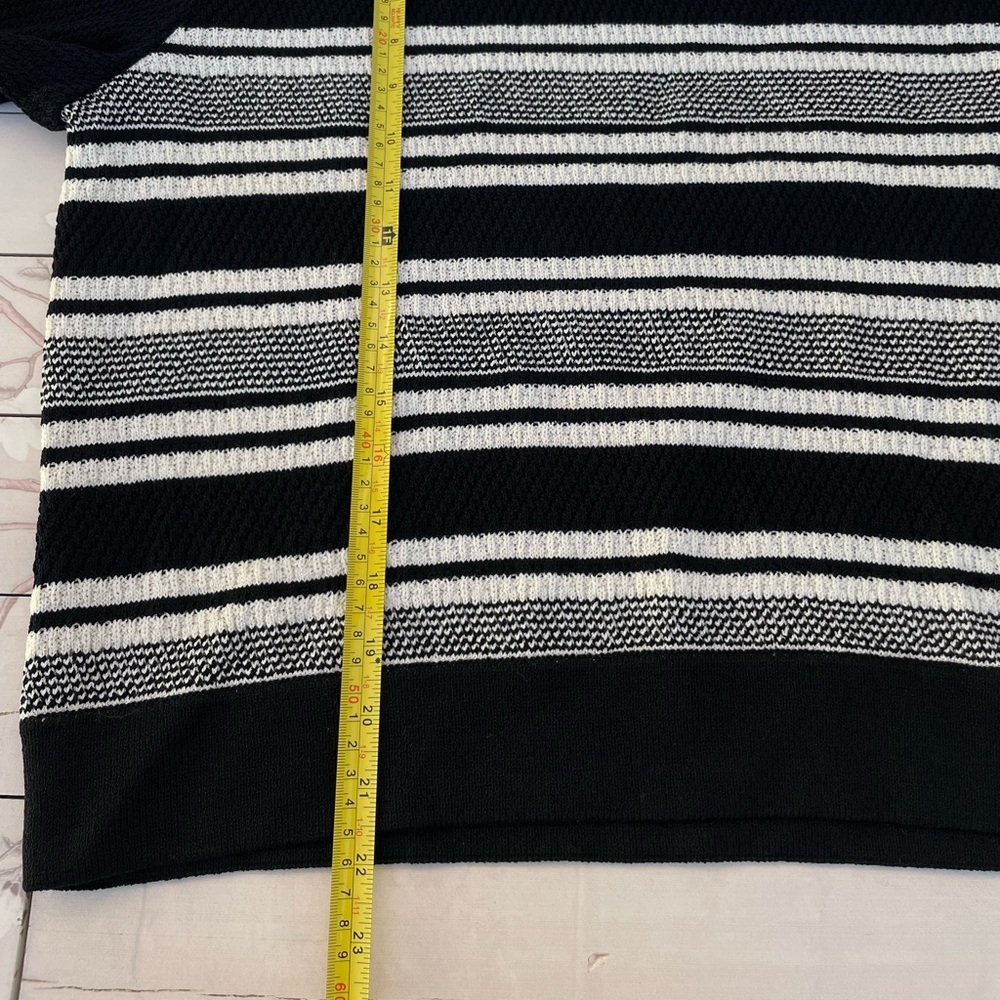 St. John Black and White Striped Knit sweater - Picture 8 of 9
